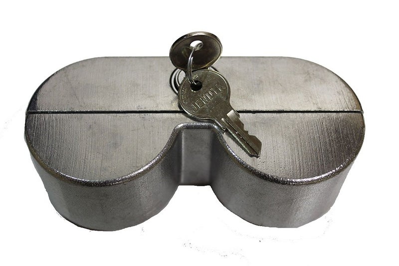Jendyk YOKEMK4-KD Brushed Aluminum Double Knob Tractor Air Brake Lock (Keyed Differently), 1 Pack - Image 1